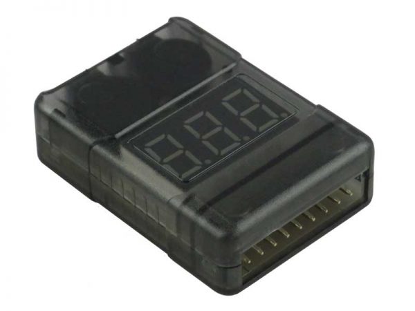 LiPo-Checker 1-8S in a plastic case adjustable