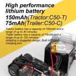 Turbo Racing 1/76 C50 RC Semi-Truck with Trailer RTR (White) - Image 5