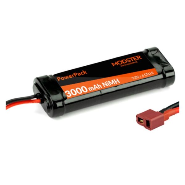 MODSTER Racingpack 3000mAh NiMH 6 Cells 7.2V with T-Plug Connector