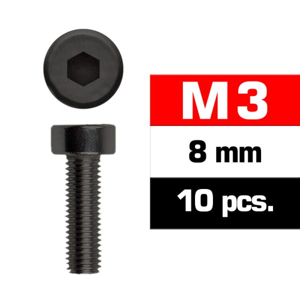 Ultimate Racing M3x8mm Cap Head Screws (10 pcs)