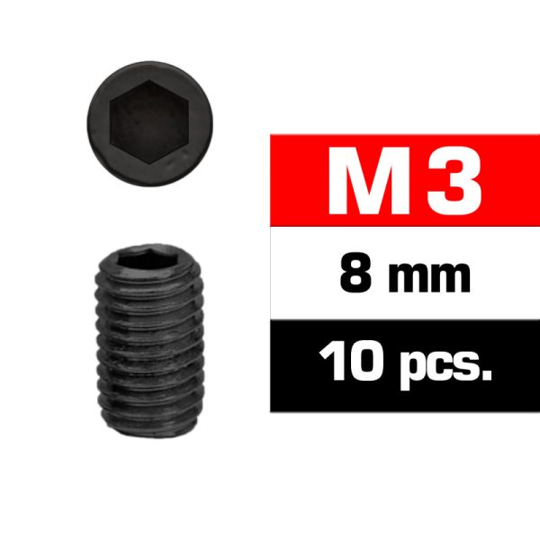 Ultimate Racing M3x8mm Set Screws (10 pcs)